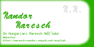 nandor maresch business card